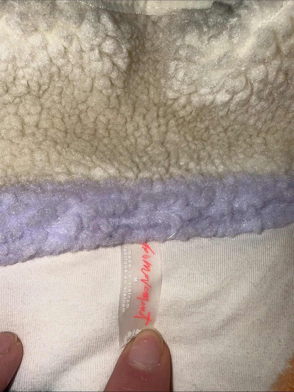 FP Hit the Slopes Sherpa Jacket in Cream, Black, Rust & Lavender - Picture 4 of 6